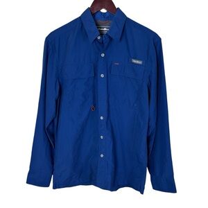 Eddie Bauer Long Sleeve Guide 2.0 Fishing Outdoor Vented Shirt Mens Small Blue